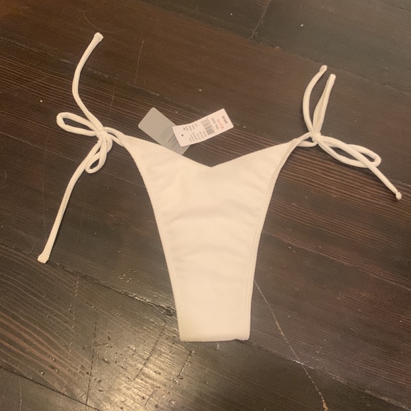 NWT twin white tie up bikini bottom - Picture 5 of 8